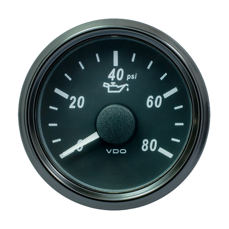 VDO VDO SingleViu 52mm (2-1/16") Oil Pressure Gauge - 80 PSI - 240-33 Ohm A2C3833230030